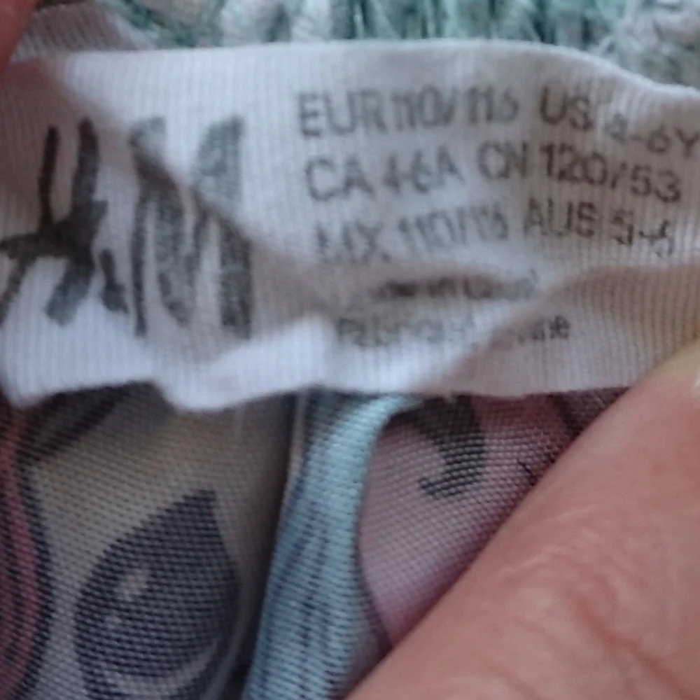 H & M Dusky green Unicorns Tulle skirt size 4-6